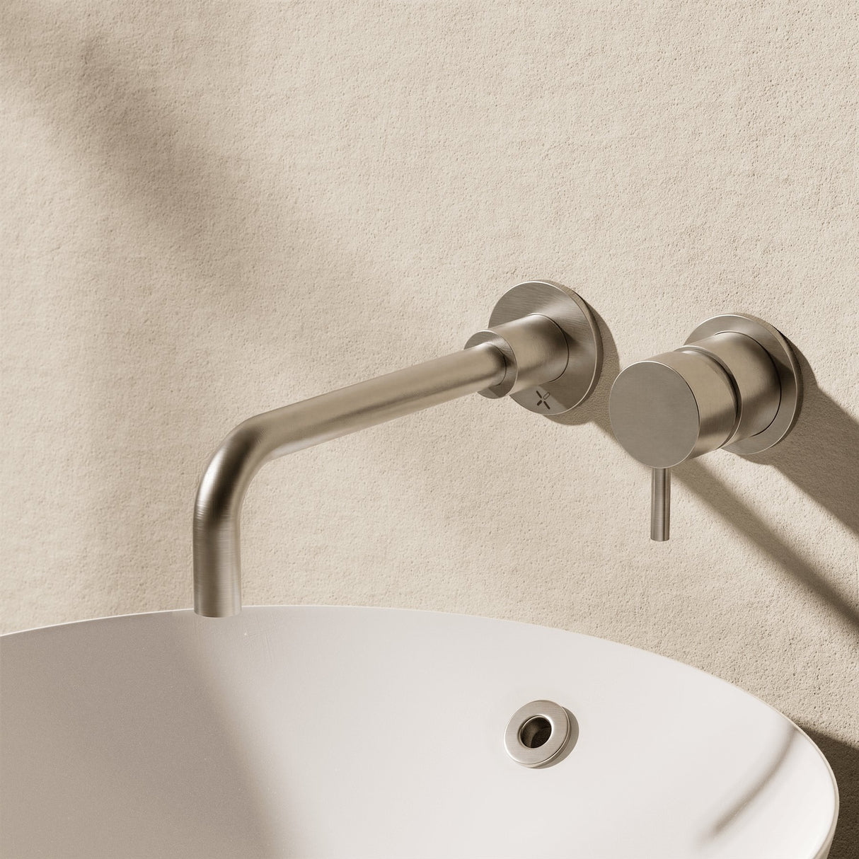 Crosswater Wall Mounted Basin Tap Brushed Nickel Crosswater Mpro 2 Hole Wall Mounted Basin Mixer Tap