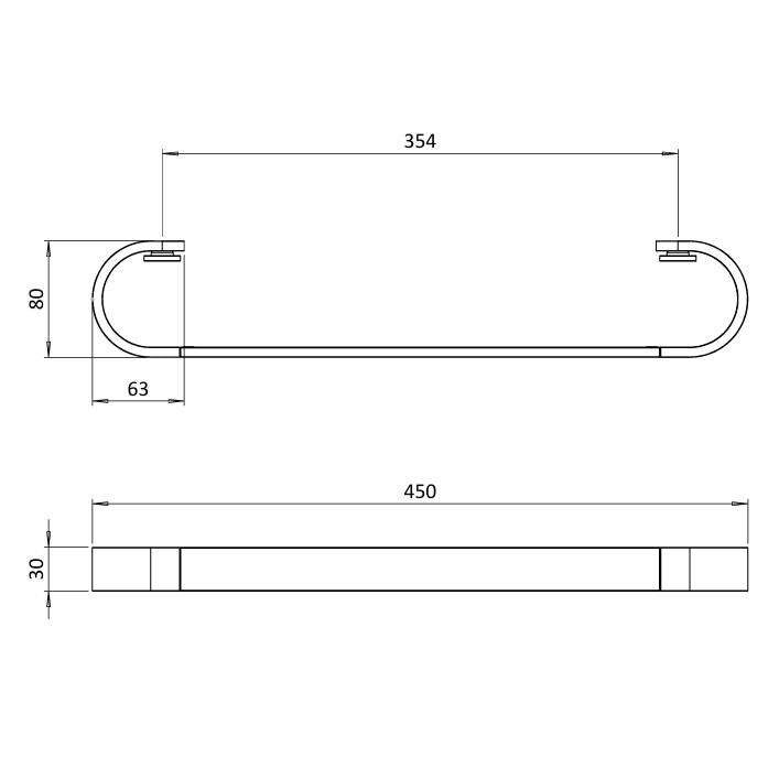 Crosswater Towel Rails and Rings Crosswater Velo Towel Rail