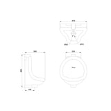 Burlington Urinal Burlington Traditional Garrick Urinal with Bracket in White