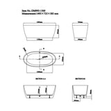 Eastbrook Modern Freestanding Bath Eastbrook Wandsworth Freestanding Bath - 1495 x 725 in Gloss White