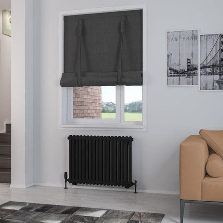Eastbrook Column Radiator 600 x 833 / Central Heating Eastbrook Rivassa Traditional 2 Column Radiator in Matt Black