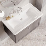 Aquarius Bathrooms Wall Mounted Vanity Unit Aquarius Leighton 800mm Wall Mounted  One Drawer Vanity Unit with Basin