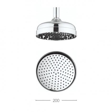 Crosswater Fixed Shower Head Crosswater Belgravia Easy Clean ShowerHead - 200mm