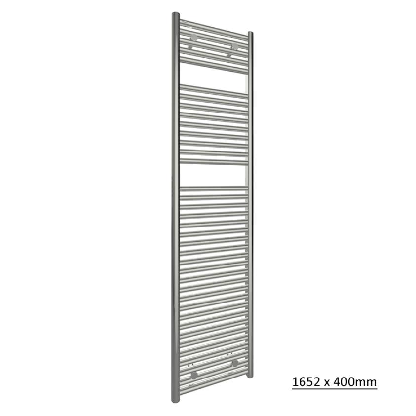 Tissino Ladder Rails 1652 x 400 / Central Heating Tissino Hugo2 Designer Towel Radiator in Chrome