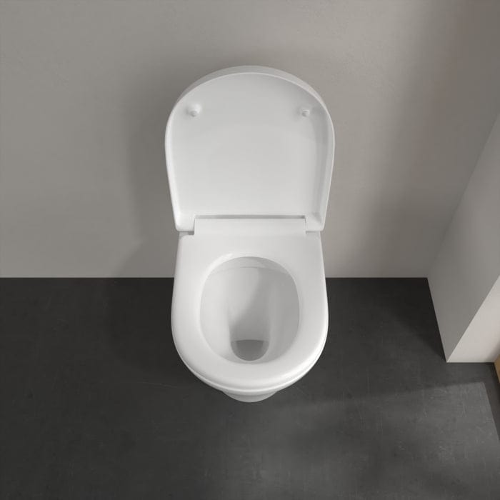 Villeroy & Boch Back to Wall Toilet Villeroy & Boch O.novo Back to Wall Rimless Toilet with Soft Close Seat
