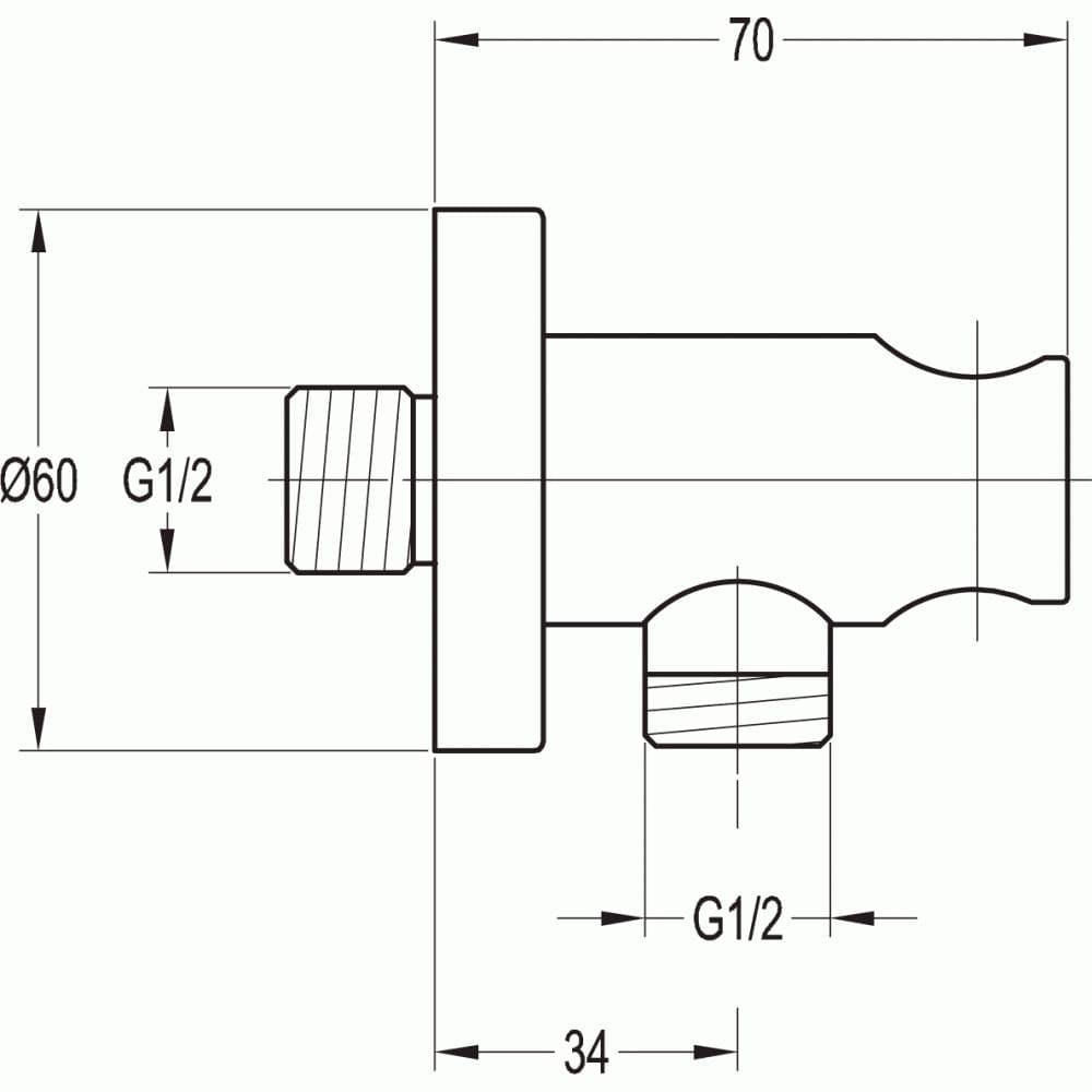 Flova Shower Brackets and Outlets Flova Levo Round Wall Outlet Elbow with Handset Holder