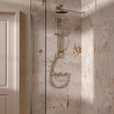 UK Bathroom Store Concealed Shower Set Brushed Nickel / Wall Arm / 200mm Crosswater Module Shower Set 2 with Riser Rail Kit and Overhead Shower