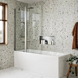 Crosswater Bath Screen Slate Crosswater Clear 6 Double Panel Hinged Bath Screen