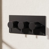 Crosswater Concealed Shower Valve Matt Black Crosswater MPRO 3 Outlet, 3 Handle Landscape Concealed Thermostatic Shower Valve