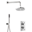 Crosswater Concealed Shower Set Chrome / 300mm Shower Head Crosswater MPRO 2 Outlet 2 Handle Thermostatic Shower Valve with Kit