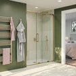 Crosswater Sliding Shower Door Brushed Brass / 1200mm Crosswater Optix 10 Sliding Shower Door