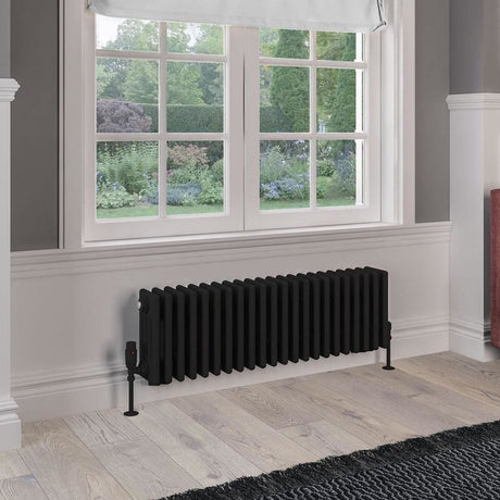 Eastbrook Rivassa Traditional 4 Column Radiator in Matt Black