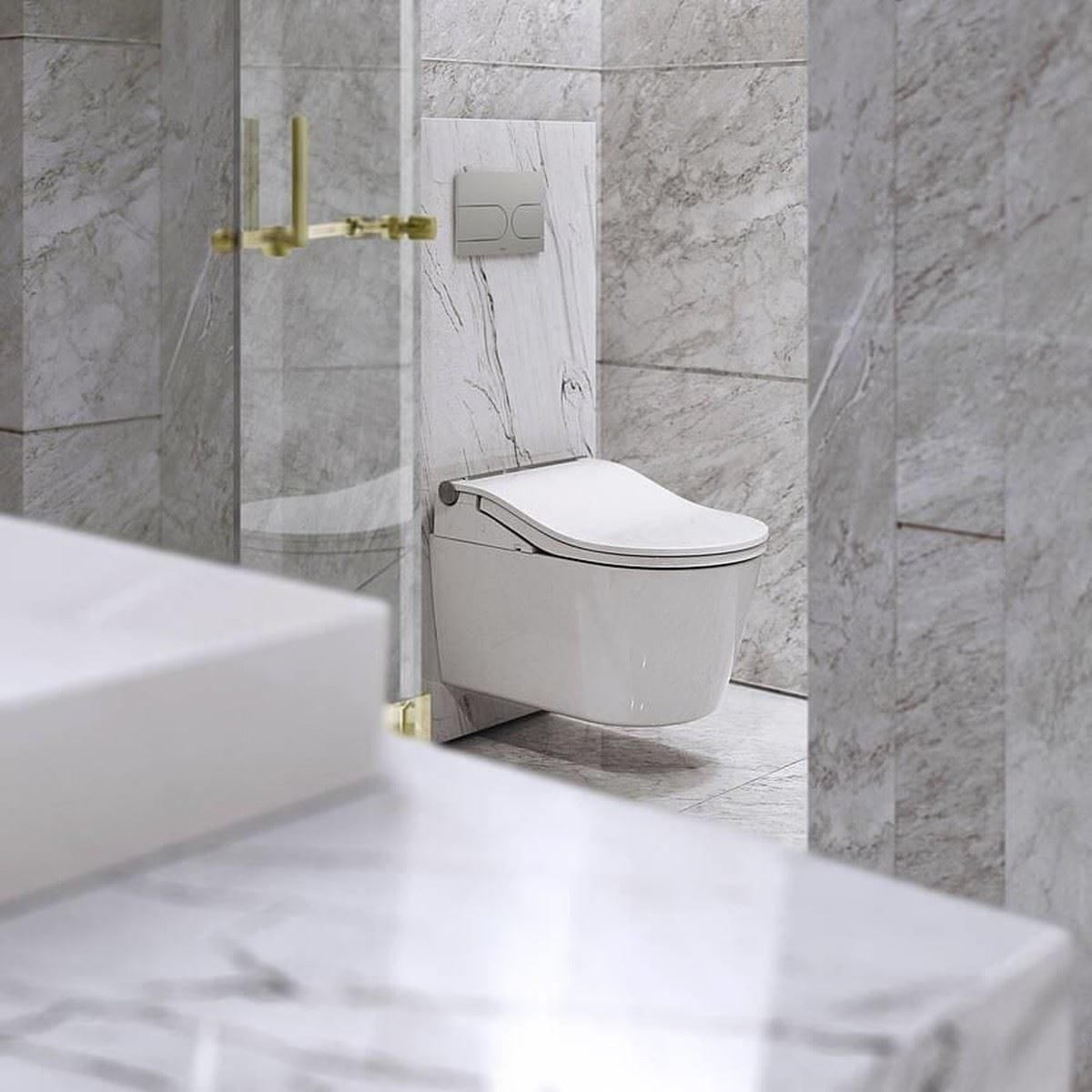 Toto Smart Toilet Toto RW Wall Hung Rimless Washlet® Smart Toilet Complete Auto Flush Pack