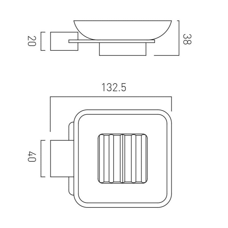 Vado Soap Dish Vado Phase Frosted Glass Soap Dish And Holder in Chrome