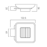 Vado Soap Dish Vado Phase Frosted Glass Soap Dish And Holder in Chrome