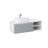 Imex Wall Mounted Vanity Unit Imex Essence Wall Mounted 1200mm Single Drawer Vanity Unit with Worktop and  1 Tap Hole Basin