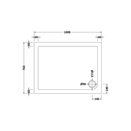 Aquarius Bathrooms Rectangle Shower Tray 1000x760mm Aquarius Urbano Rectangular 45mm Stone Resin Shower Tray in Slate Grey