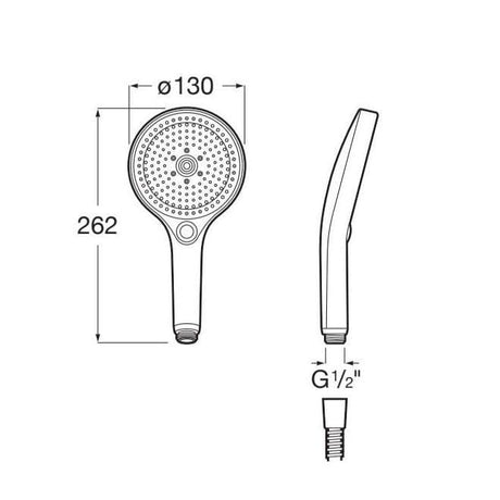 Roca Shower Handset Roca Plenum 3 Function Shower Handset