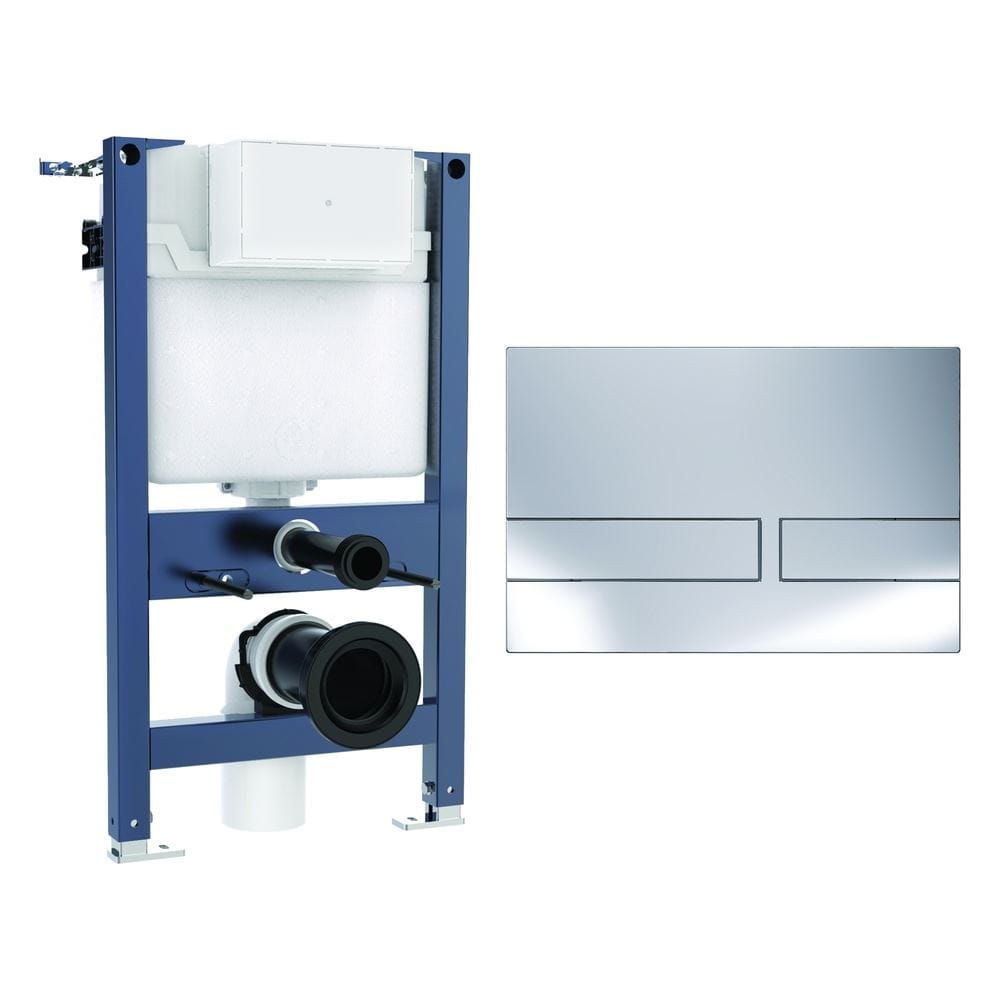 Crosswater Wall Hung WC Frame Venue Plate in Chrome Crosswater 0.82m Dual Flush WC Support Frame Set with Flush Plate
