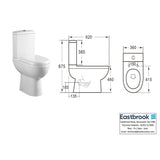 Eastbrook Close Coupled Toilet Eastbrook Dura Rimless Comfort Height Close Coupled Toilet with Eco Vortex Flush and Soft Close Seat