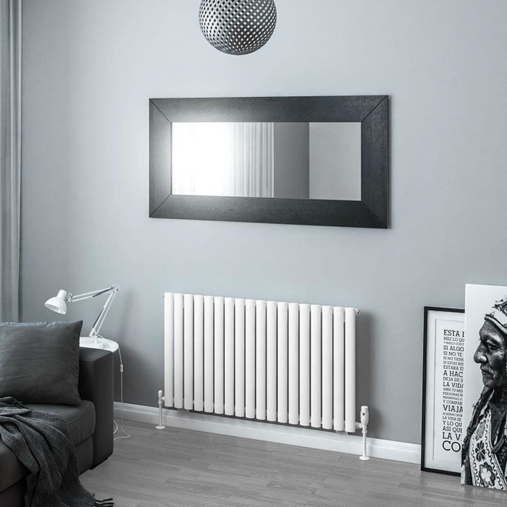 Eastbrook Panel Radiator 600 x 1061mm Eastbrook Tunstall Straight Horizontal Designer Radiator in Matt White