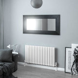 Eastbrook Panel Radiator 600 x 1061mm Eastbrook Tunstall Straight Horizontal Designer Radiator in Matt White