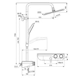 Ideal Standard Exposed Shower Set Ideal Standard Ceratherm S200 Exposed Thermostatic Shower Valve Set with Showerhead, Adjustable Riser, Handset and Shelf in Chrome
