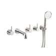 Crosswater 5 Tap Hole Bath Set Chrome Crosswater MPRO Industrial 5 Hole Bath Filler with Spout and Shower Handset