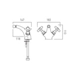 Vado Bidet Tap Booth & Co. Axbridge Mono Bidet Mixer Tap with Pop-Up Waste