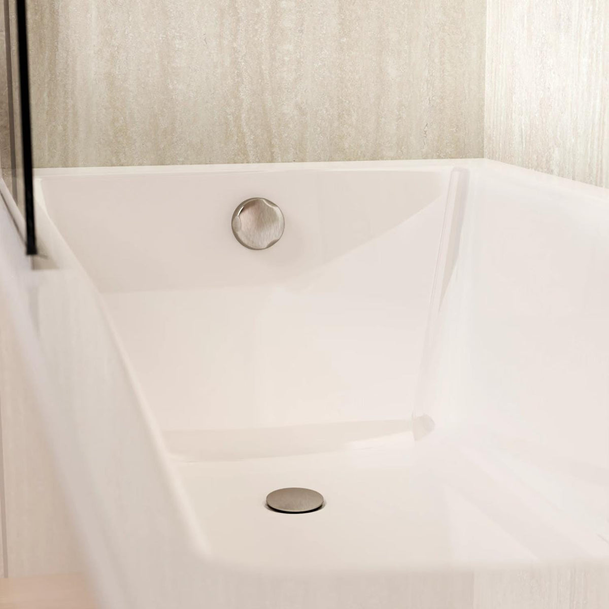 Crosswater Bath Waste Brushed Nickel Crosswater Extended Pop-Up Bath Waste and Overflow