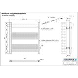 Eastbrook Ladder Rail Eastbrook Wendover Straight Heated Towel Rail in Chrome