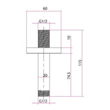 Imex Fixed Shower Arm Imex Round 75mm Ceiling Mounted Shower Arm