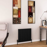Eastbrook Panel Radiator 600 x 660 / Central Heating Eastbrook Charlton Horizontal Aluminium Designer Radiator in Matt Black