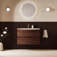 Crosswater Wall Mounted Vanity Unit 800mm / American Walnut / Ice White Basin - 1 Tap Hole Crosswater Svelte Wall Hung Vanity Unit with Basin