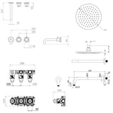 UK Bathroom Store Concealed Shower Set Crosswater Module Shower Set 3 with Fixed Overhead Shower and Bath Spout