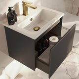 Saneux Wall Mounted Vanity Unit Saneux Monument 500mm Wall Mounted One Drawer Vanity Unit with Basin or Worktop