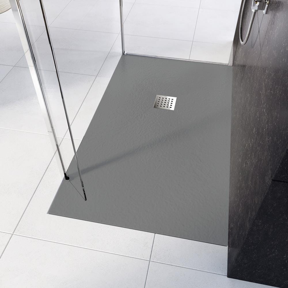 Tissino Rectangle Shower Tray 900 x 700mm Tissino Giorgio2 Rectangle Shower Tray in Grey Slate