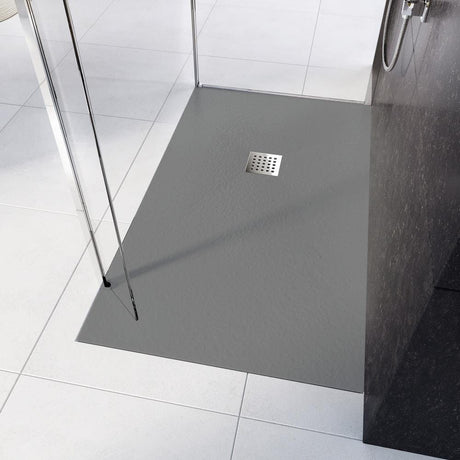Tissino Rectangle Shower Tray 900 x 700mm Tissino Giorgio2 Rectangle Shower Tray in Grey Slate