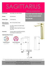 Sagittarius Tall Basin Tap Sagittarius Ravenna Tall Basin Mixer Tap with Sprung Waste