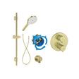 Roca Concealed Shower Set Brushed Brass Roca T-500 Round Thermostatic Concealed Shower Valve with with Shower Handset and Slide Rail Set