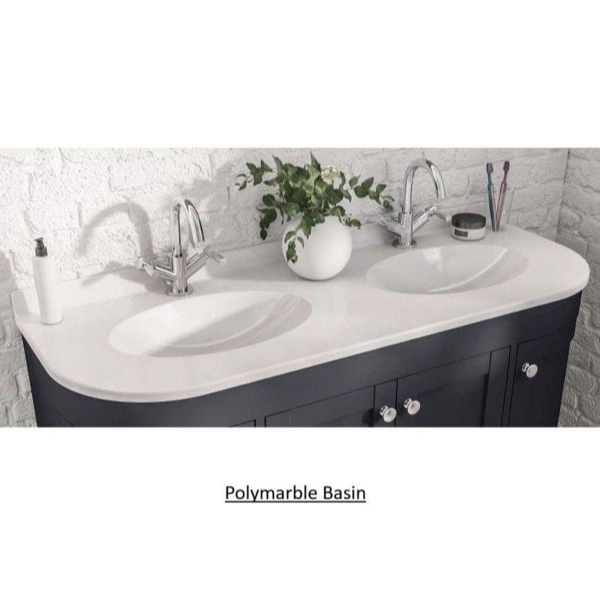 Eastbrook Wall Mounted Vanity Unit Eastbrook Hardwick Traditional 1200mm Wall Hung Vanity Unit with Double Basin