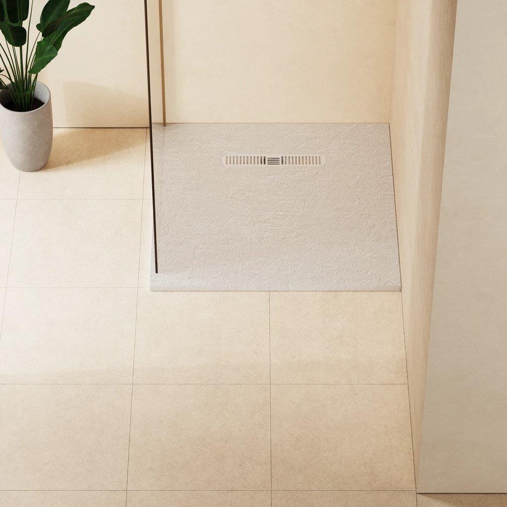 Crosswater Square Shower Tray Matt White Crosswater Vito Textured Square Shower Tray 900 x 900mm with Waste