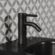 Ideal Standard Bidet Tap Ideal Standard Ceraline Single Lever Bidet Mixer Tap with Metal Pop-Up Waste in Silk Black