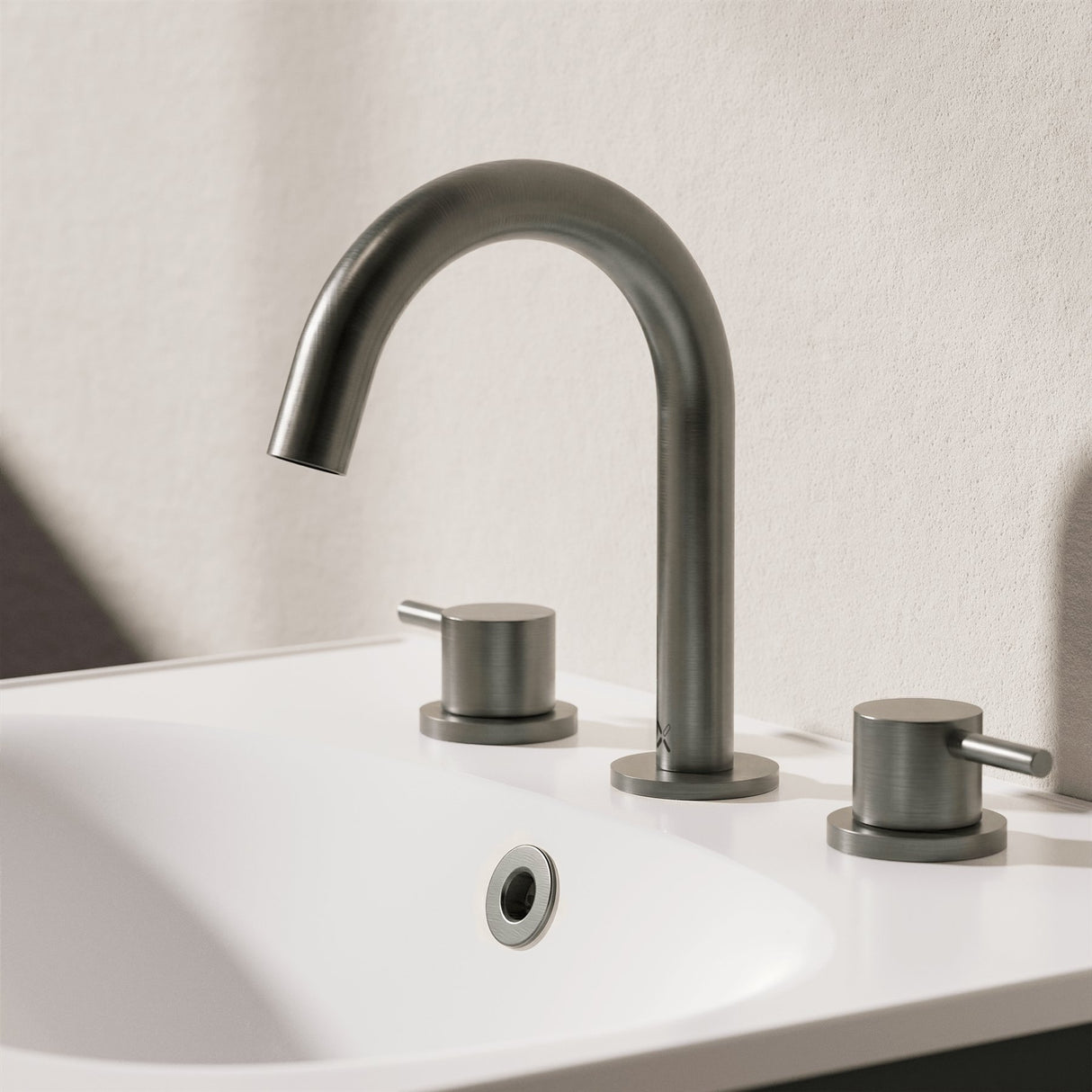 Crosswater 3 Tap Hole Basin Set Slate Crosswater MPRO 3 Hole Basin Mixer Tap