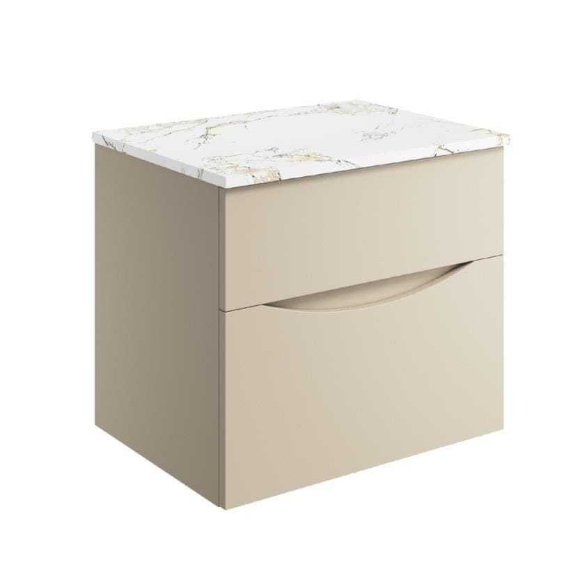 Crosswater Wall Mounted Vanity Unit Crosswater Glide II Wall Mounted Two Drawer Vanity Unit with Worktop
