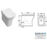 Eastbrook Back to Wall Toilet Eastbrook Beddington Rimless Back To Wall Toilet with Eco Vortex Flush and Soft Close Seat