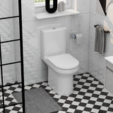 Imex Close Coupled Toilet Imex Alma Comfort Height Open Back Close Coupled Rimless Toilet with Soft Close Seat
