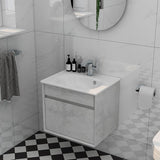 Imex Wall Mounted Vanity Unit Natural Stone Imex Alma Wall Mounted Single Drawer 500mm Vanity Unit with Basin