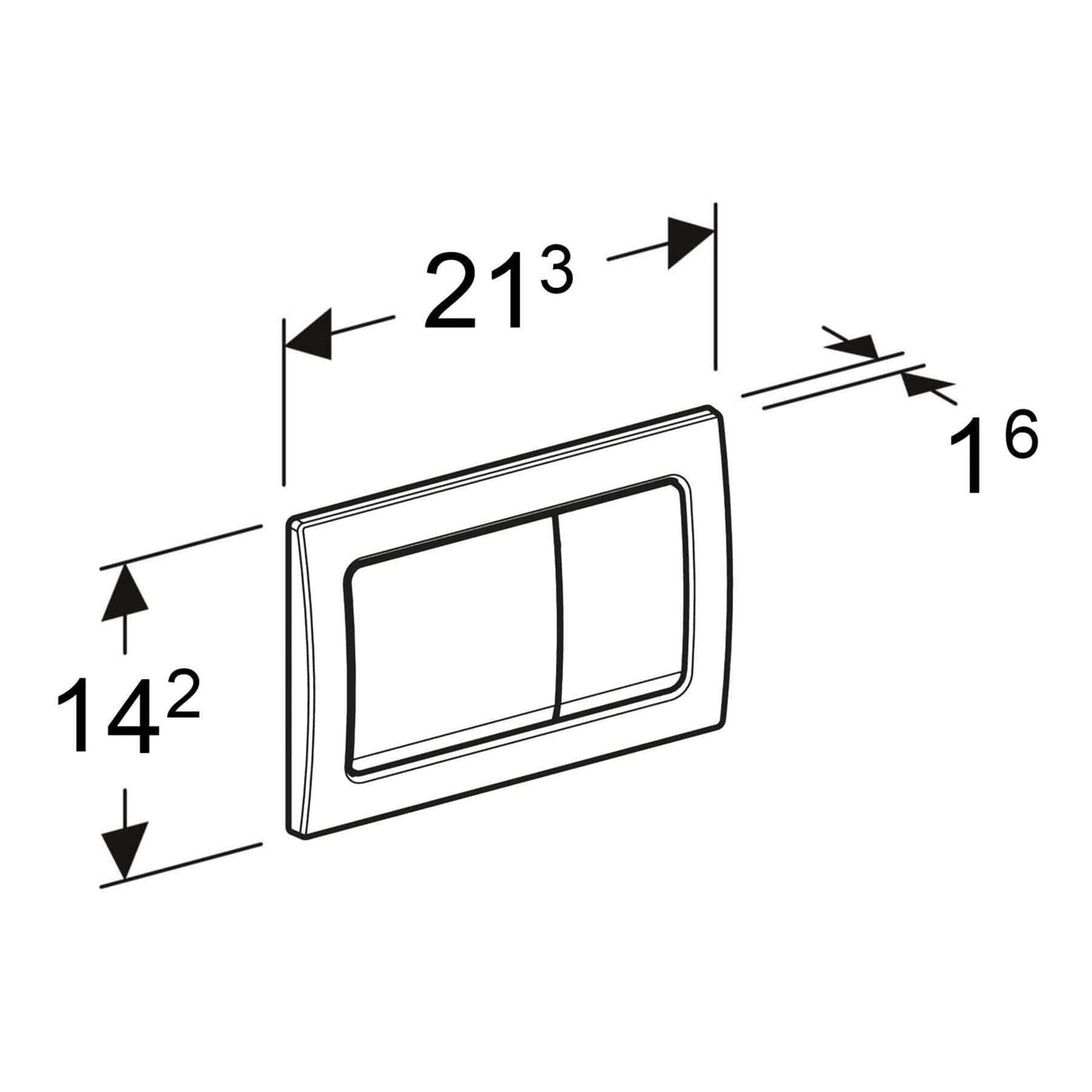 Geberit Flush Plate Geberit Alpha Flush Plate with Square Buttons