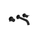 Saneux Wall Mounted Basin Tap Saneux COS 3 Hole Wall Mounted Basin Mixer Tap in Matte Black